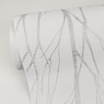 thumbnail image 4 of Advantage Diani White Metallic Tree Unpasted Expanded Vinyl Wallpaper, 21-in by 33-ft, 57.8 sq. ft., 4 of 5