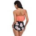 thumbnail image 3 of Womens High Waisted Tankini Swimsuits 2 Piece Tummy Control Floral Ruffle Flounce Bikini, 3 of 4