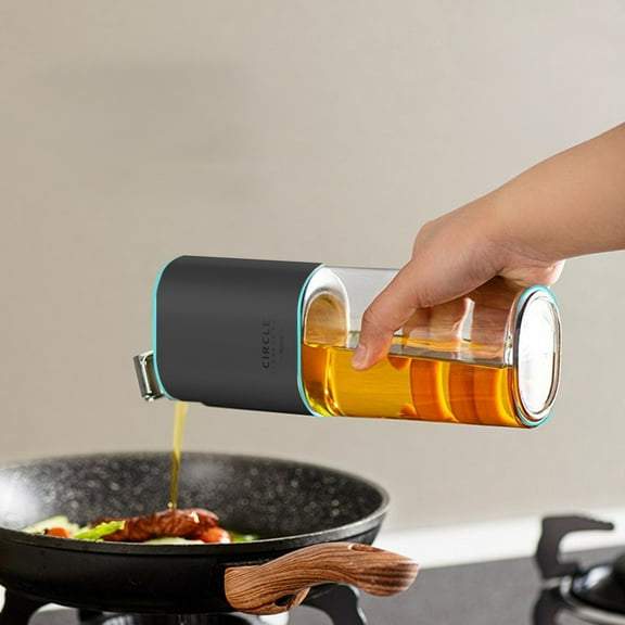 Automatic Oil Dispenser Bottle with Sprayer | Leak-Proof Glass Oil Canister for Kitchen & Restaurant | 500ml Large Capacity Oil Pot with Measuring Control