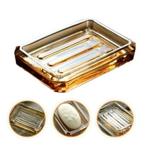 Decorative Soap Box Wear-resistant Soap Case Glass Soap Holder Bathroom Supply ( Style)