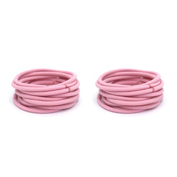 Minnieouse 10 piezas de lazos para el cabello de estilo Simple de alta elasticidad soporte protector de cola de caballo sin costuras para niñas y Rosa 2Conjunto