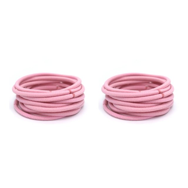 Minnieouse 10 piezas de lazos para el cabello de estilo Simple de alta elasticidad soporte protector de cola de caballo sin costuras para niñas y Rosa 2Conjunto