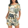 thumbnail image 4 of joogoo Women's Pajama Set Elephant Animals Short Sleepwear Loungewear with Pockets M, 4 of 7
