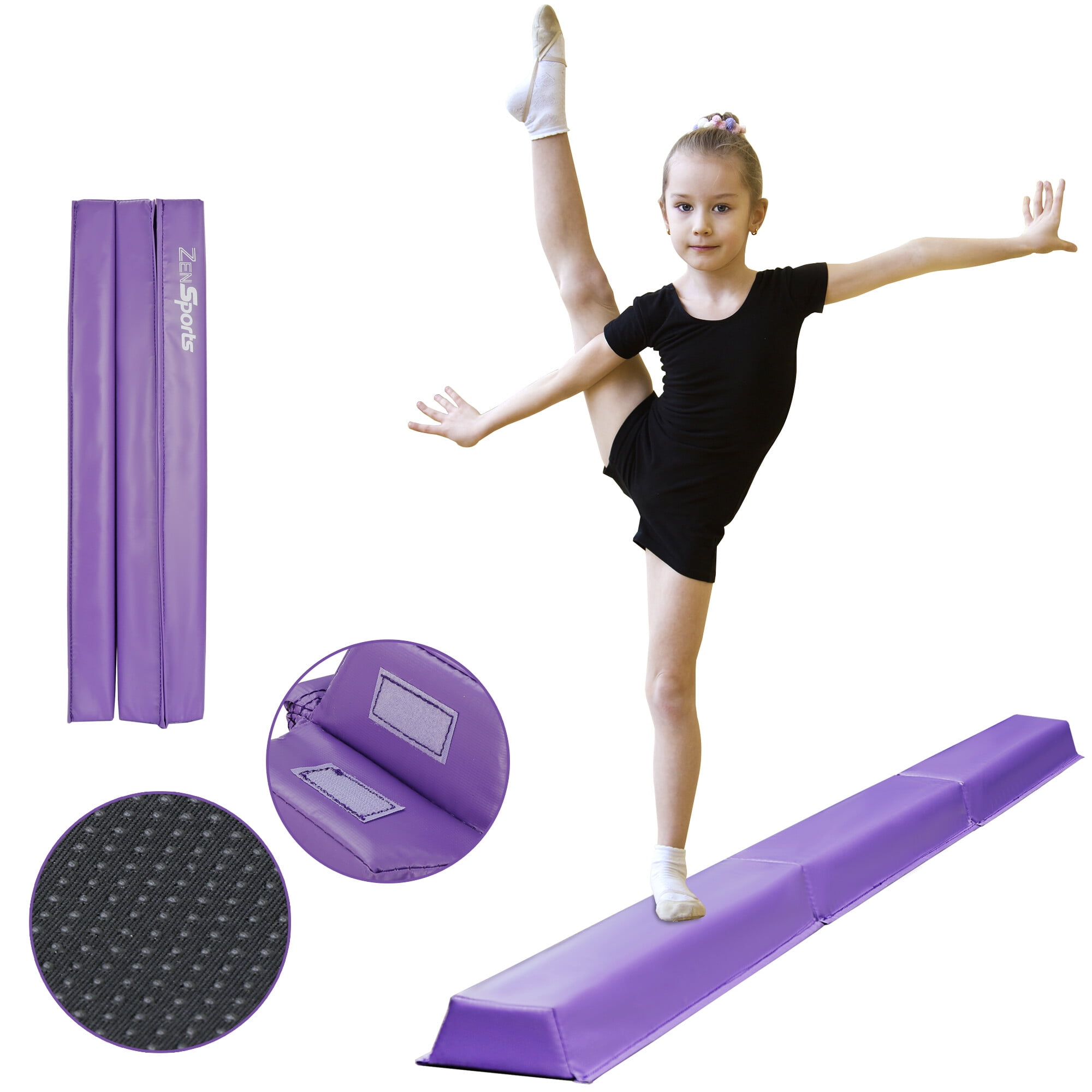 8ft Home Gym Training Stickers Folding Gymnastics Balance Beam Horizontal Bar US 