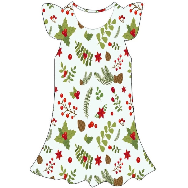 Vestidos de Navidad de verano para niños de 1 a 10 años, vestido de Papá Noel para niñas, faldas casuales de moda para niñas, vestidos, disfraces 6T Gao Jinjia LED