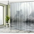 thumbnail image 5 of Ambesonne Moon Shower Curtain, Calm Water and Twilight Sky, 69"Wx70"L, Grey Purpleblue, 5 of 5