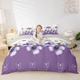 thumbnail image 3 of Erosebridal Purple Butterfly Duvet Cover Set for Girl, Spring Tree Bedding Full, 3pcs, No Comforter, 3 of 5