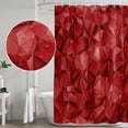 thumbnail image 5 of Red Geometric Shower Curtain, Waterproof Shower Curtains for Bathroom, Vintage Minimalism Abstract Aesthetic Washable Fabric Bathtub Curtain Set Bath Decor with 12 Hooks Extra Long 72"x96", 5 of 8