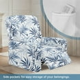 thumbnail image 3 of FOR U DESIGNS Palm Leaf Blue Pattern Recliner Chair Covers with Armrest, Wear-Resistan Slipcover for Sofas Couches Elastic Lazy Boy Recliner Covers with Elastic Bottom, 3 of 8