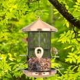 thumbnail image 5 of Wild Bird Feeders, 12 inch Metal Mesh Bird Feeder with 4 Feeding Ports, 3 lb Large Capacity Seed Feeder, Heavy Duty Hanging Bird Feeder for Outside Garden Yard Decor, 5 of 7