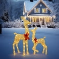 thumbnail image 2 of 2Pcs Lighted Christmas Deer Family, Outdoor Yard Decoration Set with 210 LEDs Warm White Light, Gold, 2 of 7