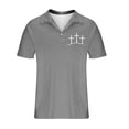 thumbnail image 4 of Dolkfu Polos Shirts Mens Business Shirt Office Graphic Short Sleeve Gray Summer Tees for Men S, 4 of 5