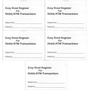 5 Debit ATM Mini Checkbook Registers