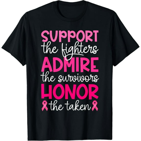 100% pure cotton for both men and womenBreast Cancer Support Admire Honor Breast Cancer Awareness T-Shirt