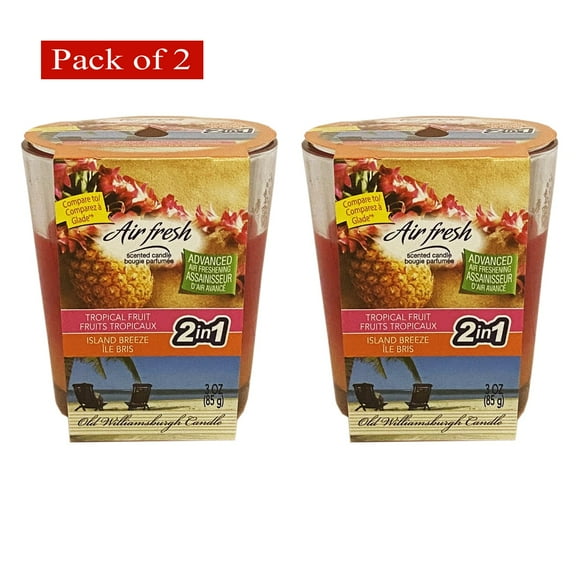 Air Fresh Glade Style Candle 3Oz Tropical Fruit Island (Pack of 2)