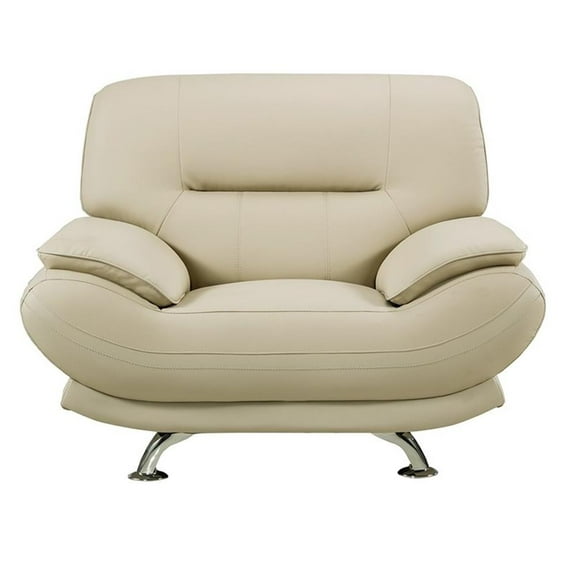 AE709 Cream (Khaki) Color Chair with Faux Leather