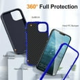 thumbnail image 3 of JTCASES for iPhone 14 Case, Shockproof Anti-drop PC Frame Anti-slip Strip Silicone Back Shell Rugged Anti-scratch for iPhone 14 (6.1" 2022) - Black+Blue, 3 of 8