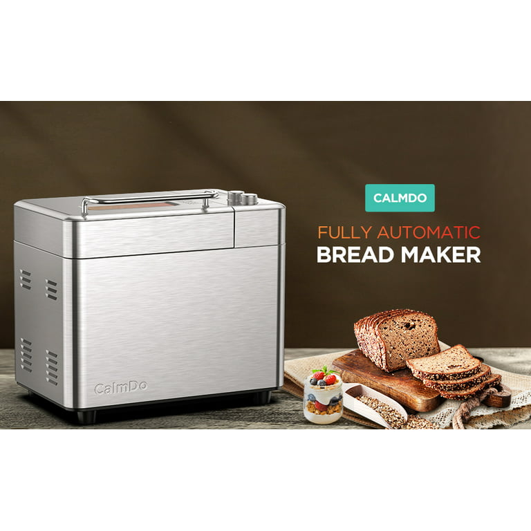 CalmDo Bread Maker, 2.2LB 15- In 1 Stainless Steel Bread Machine Automatic  Toaster Maker With Fruit and Nut Dispenser, Homemade Sandwich, Cake, Bake  and Dessert 