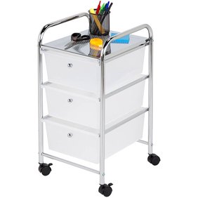 Urban Shop Plastic 3 Drawer Rolling Organizer Storage Cart