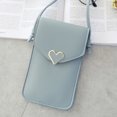 thumbnail image 2 of Bolso de hombro para mujer, mini estuche para teléfono móvil con candado de amor con pantalla táctil de cuero PU transparente kaili Sencillez, 2 of 5