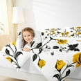 thumbnail image 4 of Homewish Country Flower Floral Bedding Comforter Set,Spring Garden Black Butterflies Twin Comforter Sets,Yellow White Black Bedding Set For Men Women,Ultra Soft Home Decor,2 Pieces, 4 of 8