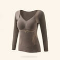 thumbnail image 2 of Rohuuque Thermal Shirts for Women Wool Blend Thermal Undershirt Square Neck No Show Fleece Lining Winter Warm Tops Khaki, 2 of 6