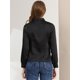 thumbnail image 5 of Allegra K Camisas Abotonadas Para Mujer Blusa De Satén Con Cuello Anudado Tops Casuales De Negocios Negro S, 5 of 6