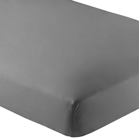 Suede Title Sheets - Bare Home Fitted Bottom Sheet Premium 1800 Ultra-Soft Wrinkle Resistant Microfiber, Hypoallergenic, Deep Pocket (Queen - 1 Pack, Gray)