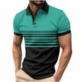 thumbnail image 2 of QUINDOS Polo Shirts for Men Big and Tall Short Sleeve Collared Casual Shirts Color Block Slim Golf Button Breathable T-shirts, 2 of 3
