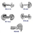 thumbnail image 2 of Jauge de Rayon en Acier Inoxydable, Outil de Mesure d'Arc Interne Externe Concave Portable Ensemble de Jauge de Rayon (5 Pcs), 2 of 7