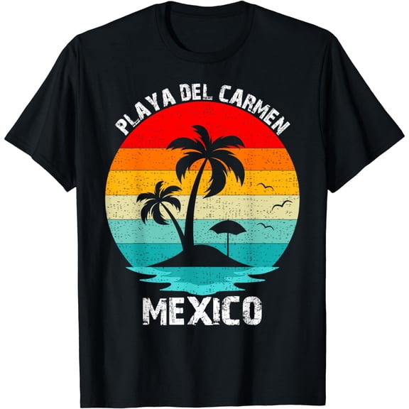 Vintage Family Vacation Mexico Playa Del Carmen Beach T-Shirt