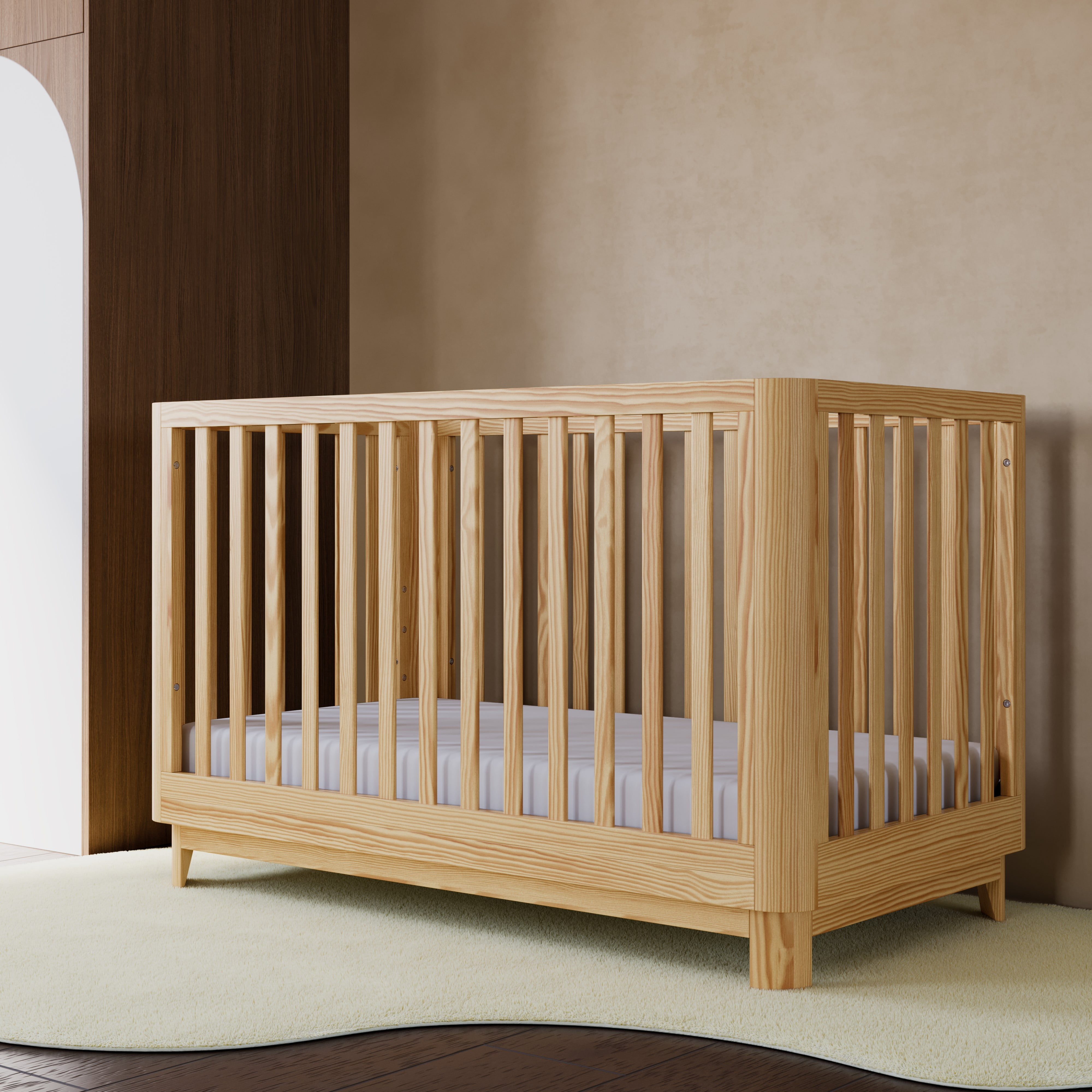 Storkcraft Santos 3-in-1 Convertible Baby Crib, Natural