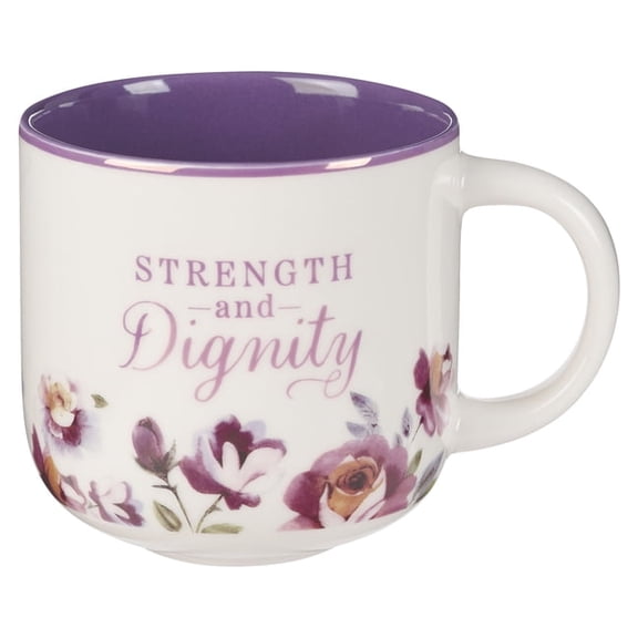 Mug Purple Strength and Dignity Prov. 31:25, (Hardcover)