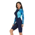 thumbnail image 2 of SWSMCLT Women's Rash Guard One Piece Long Sleeve Bathing Suit Beach Swimming Zip Modest Summer One Piece Swimsuit Blue X-Large, 2 of 4