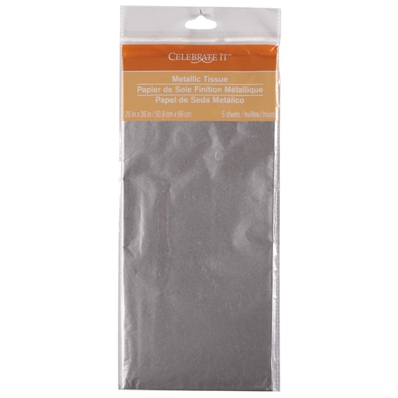 Celebrate It Silver Metallic Tissue Paper, 20 Packs: 5 ct. (100 total)