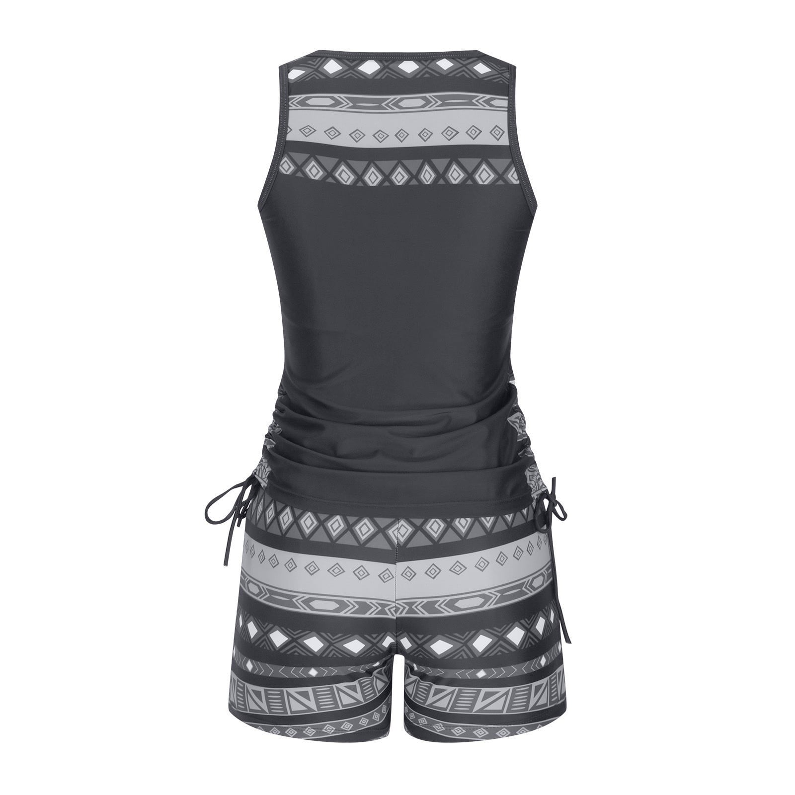 Husipze Tankini Swimsuits for Women Two Piece Bathing Suit with Shorts Summer Casual Loose Athletic Swimwear Black S