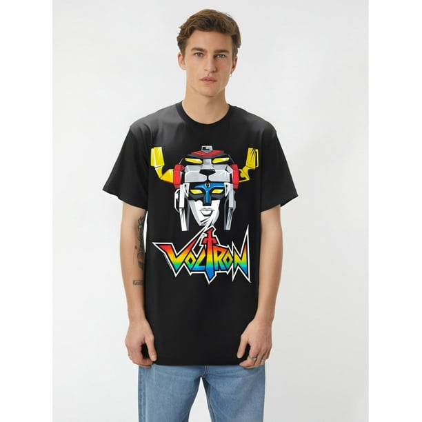Men's Vintage Voltron Lion Force Graphic - Cotton, Stretch Fit, Crew Neck, Casual Style for All Seasons Tee For Adult, Men, Women, Teen, Teenager, Adolescent, Youth