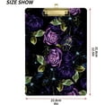thumbnail image 2 of FMSHPON Violet Rose Flowers Clipboard Hardboard Wood Nursing Clip Board and Pull for Standard A4 Letter 13x9 inches, 2 of 7