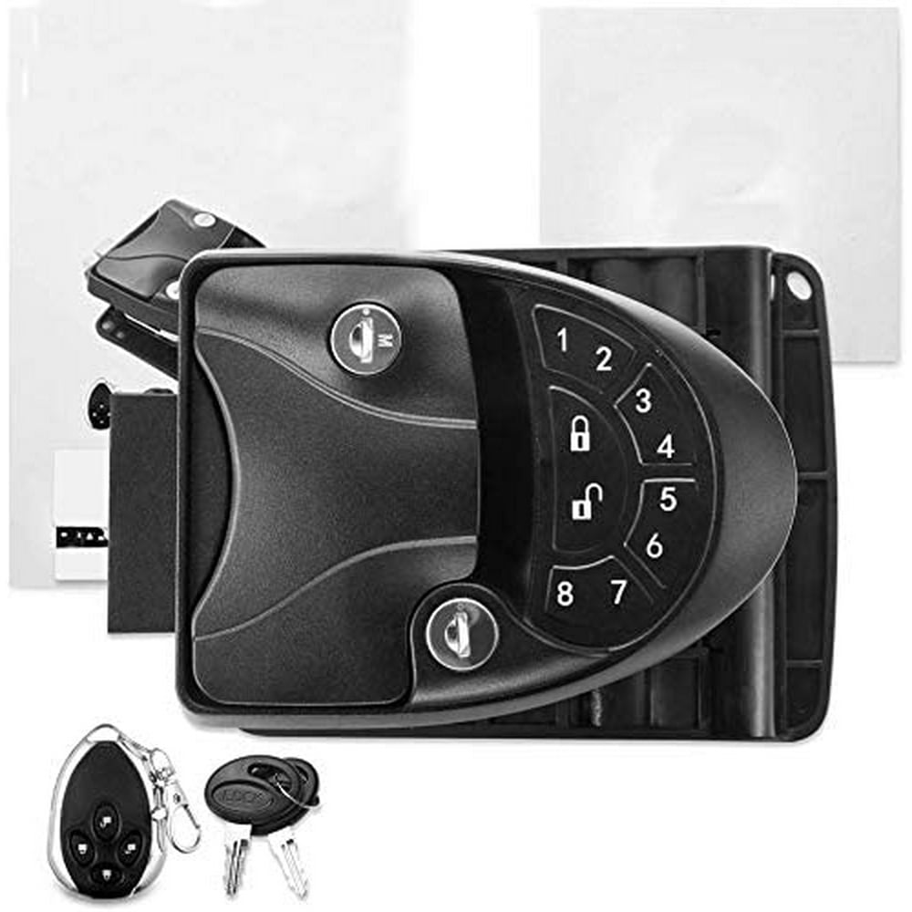 MKING RV Keyless Entry Door Lock Handle Latch, 20Meter Wireless Remote Rv Keyless Entry Door Lock Handle Latch