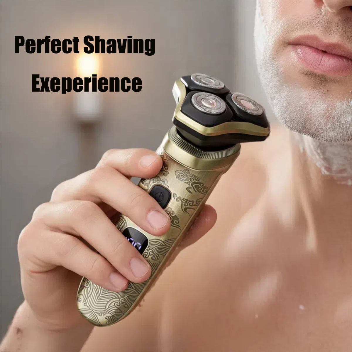 Lemulegu Electric Razor for Men, Rotary Beard Trimmer with 3D Floating Heads
