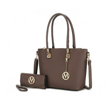 MKF Collection Vanessa Women's Tote Bag with Wristlet Wallet, Solid Vegan Leather Handbag Purse Set by Mia K