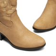 thumbnail image 4 of Bota DREAM PAIRS SDAB2432W Botines Bordados para Mujer Color Tan, 4 of 7