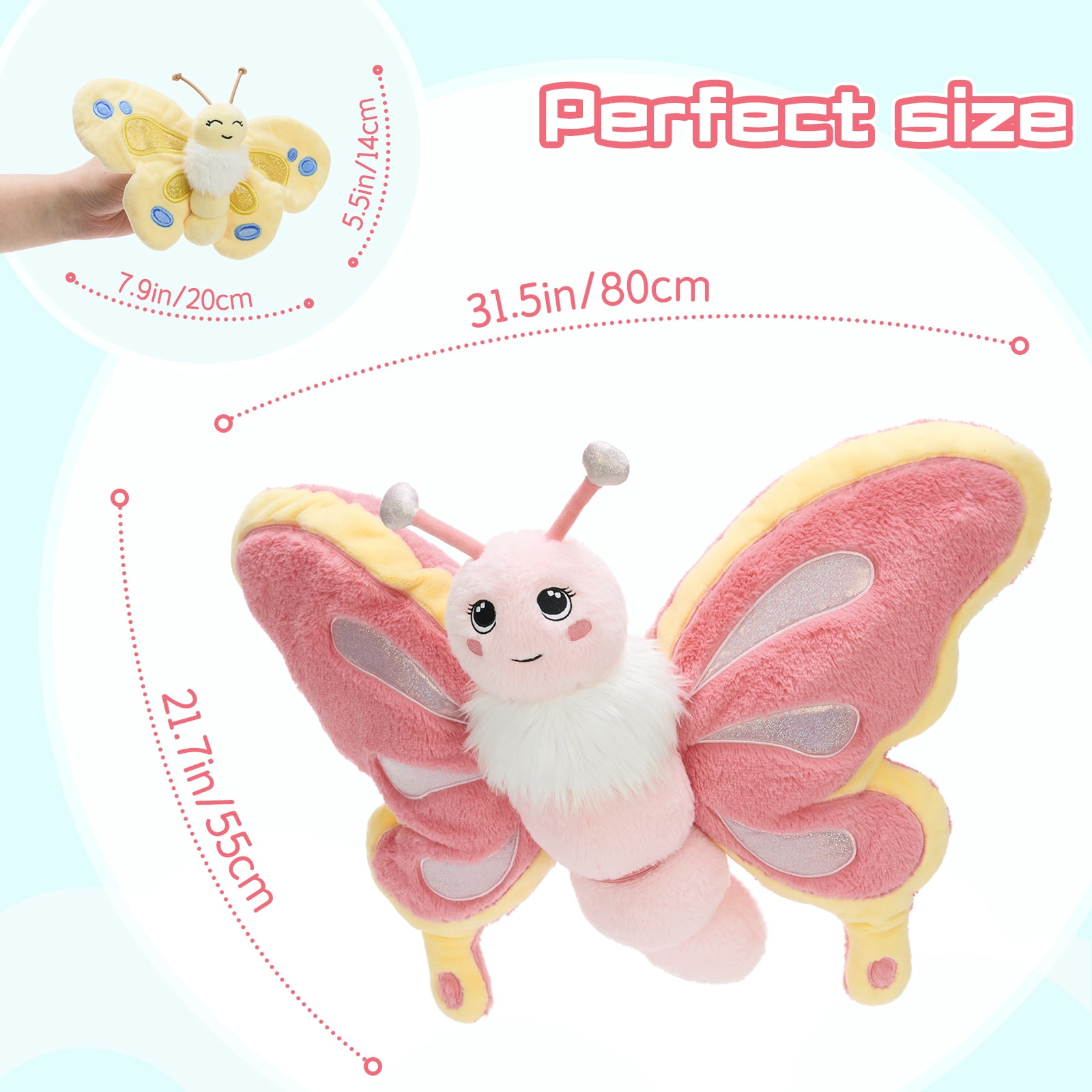 MorisMos Butterfly Stuffed Animal Set,Stuffed Butterfly with 3 Baby Plush Toys