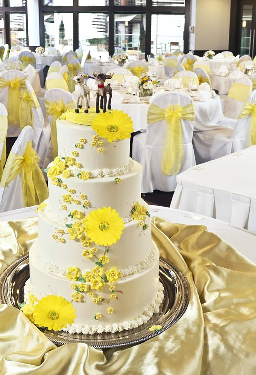 Daisy Flowers Artificial,20PCS Yellow Gerbera Daisy Artificial Flowers Fake Daisies for Wedding Party Office Home Decorations(Yellow)