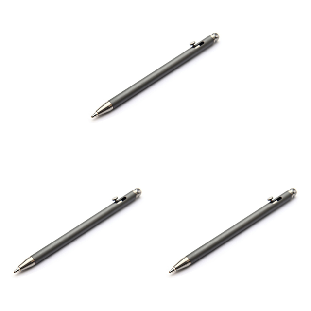 3 Uds Mini Bolígrafo Portátil Titanio Bolígrafos Firma Metal para Exteriores ()