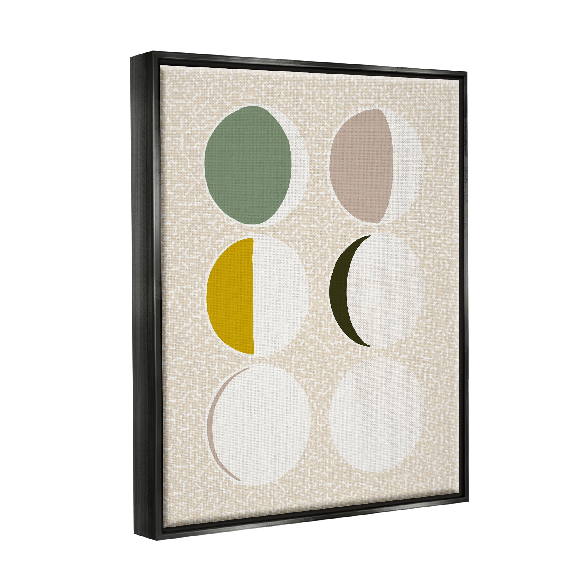 Stupell Industries Boho Contemporary Moon Phases Abstract Painting Black Floater Framed Art Print Wall Art