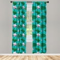 thumbnail image 4 of Ambesonne Blue and Pink Window Curtains, Lotus Leaves, Each 28" W x 84" L, Green Pale Pink, 4 of 4