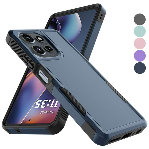 For Moto G 5G 2025 Case / Moto G Play 5G 2025 Case, Tekcoo Dual Layer Protective Heavy Duty Shockproof Rugged Cell Phone Case Sturdy Cover for Moto G 5G 2025 / Moto G Play 5G 2025 - Navy Blue