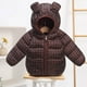 thumbnail image 4 of Parkas de manga larga para niños con estampado de invierno, capucha y orejas pequeñas, ligeras y finas, deportivas informales, cálidas y gruesas, chaquetas de plumón para niñas, parte superior de poli, 4 of 5