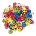 thumbnail image 4 of Abbracc 100 Pieces Colorful Wood Flower Buttons 4 Hole Buttons DIY Kids rative Craft, 4 of 7